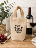 Custom Canvas Wine Bag - Save Water Drink Wine