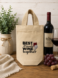 Custom Canvas Wine Bag - Best Friends Wine Together