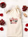 Custom Canvas Wine Bag-( Girls Just Wanna Have Wine )