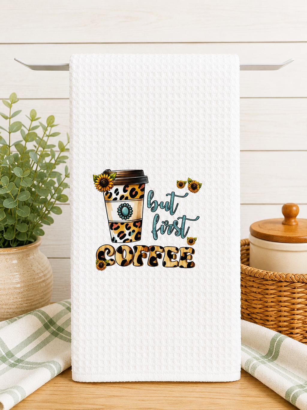 Custom Kitchen Towel-Life Begins After Coffee