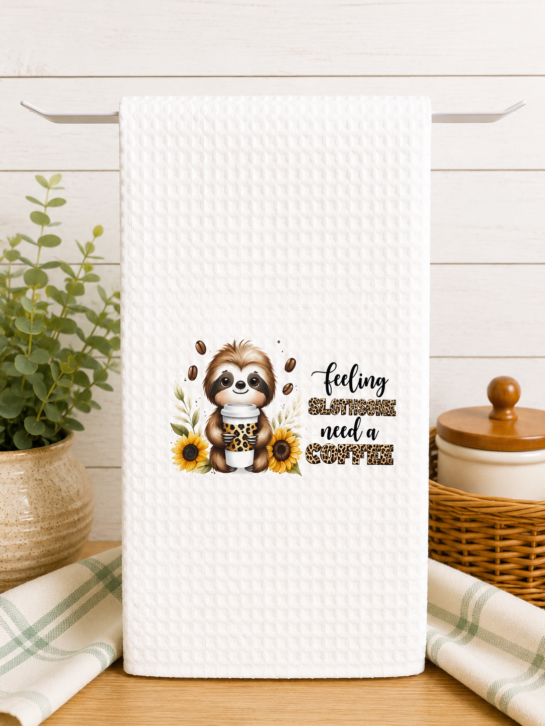 Custom Kitchen Towel-Caffeine Queen