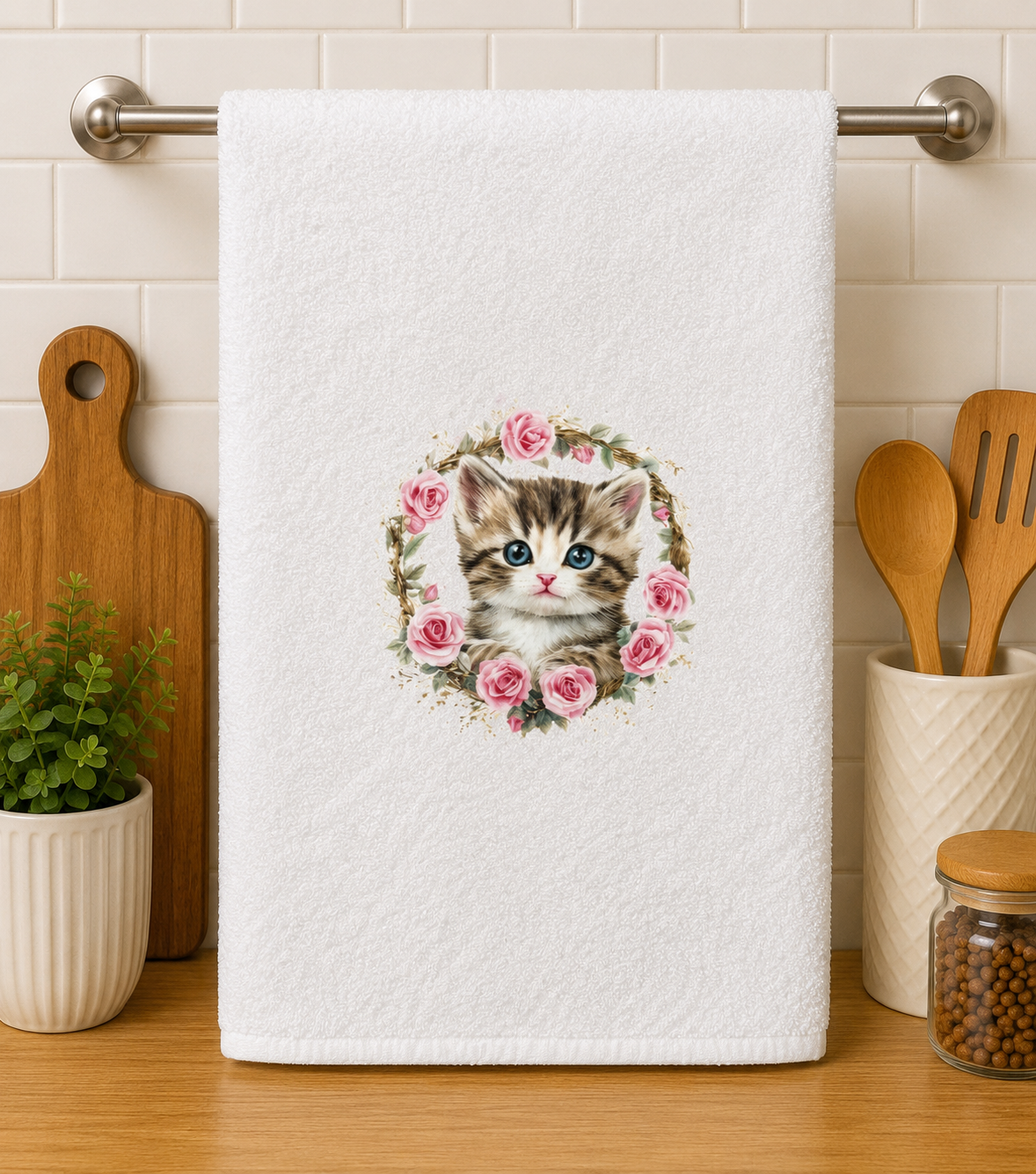 Custom Kitchen Towel-Cat and Pet