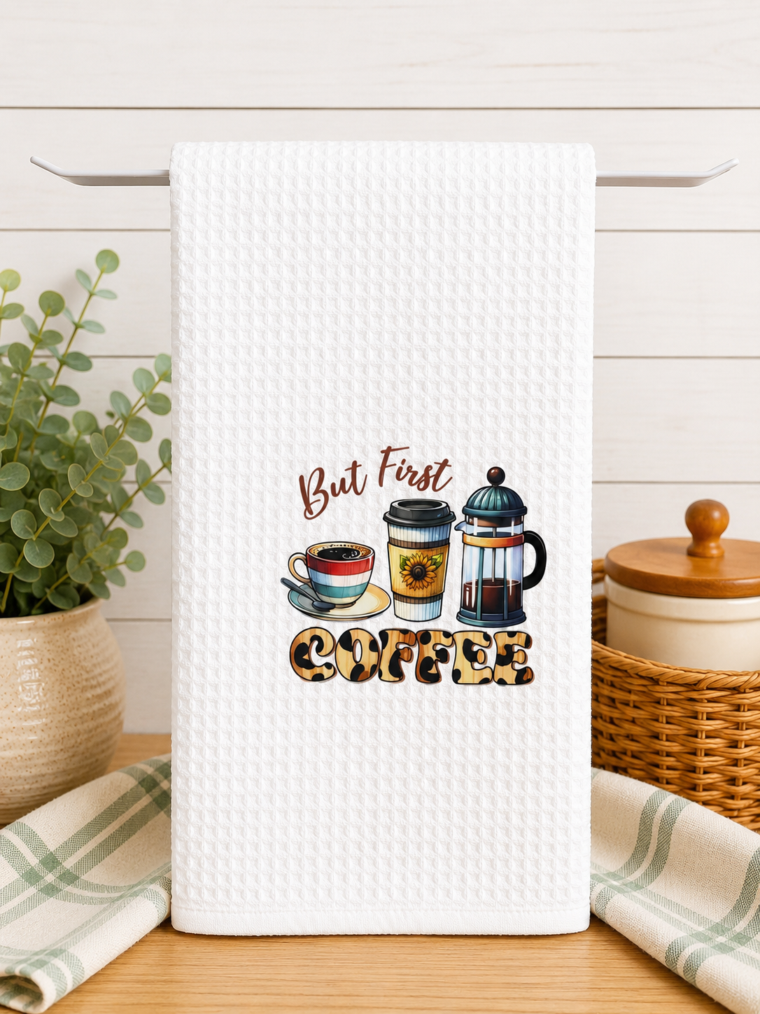 Custom Kitchen Towel-Life Begins After Coffee