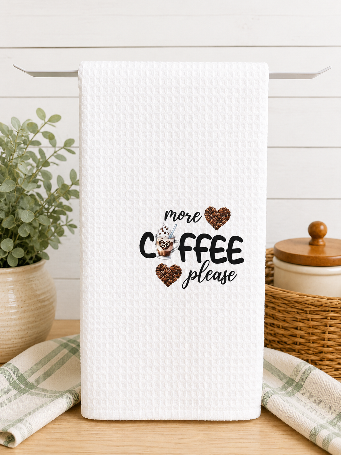 Custom Kitchen Towel-Caffeine Queen