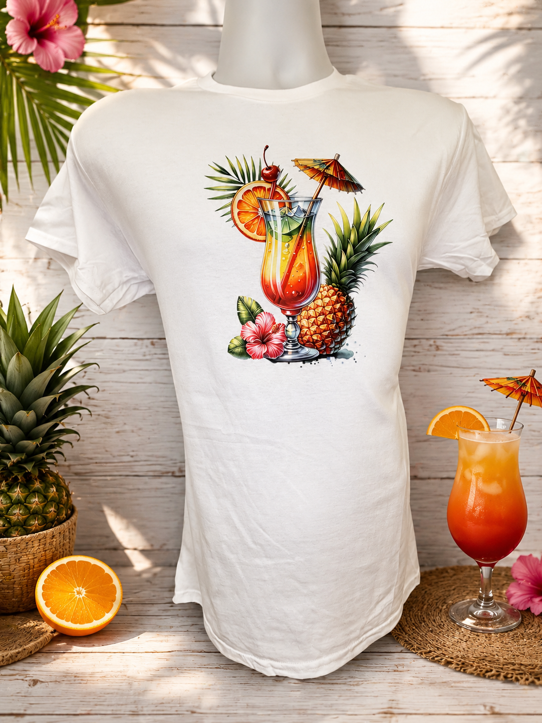 Custom Unisex T-Shirt-Pineapple Cocktail-Style