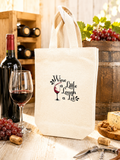 Custom Canvas Wine Bag - Wine a Little Laugh a Lot