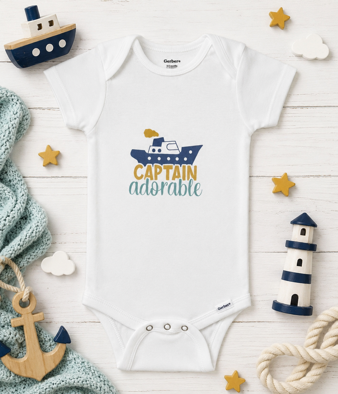 Custom Baby Bodysuit-(Captain Adorable)