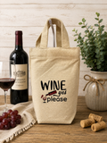 Custom Canvas Wine Bag - Wine Yes Please