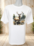 Custom Unisex T-Shirt- with a deer-in-the-forest design