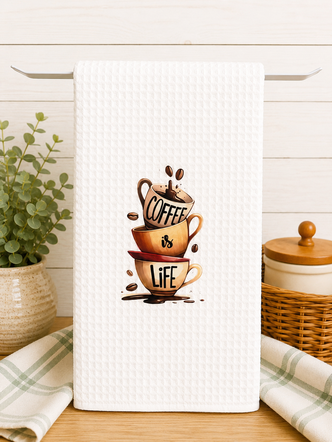 Custom Kitchen Towel-Caffeine Queen
