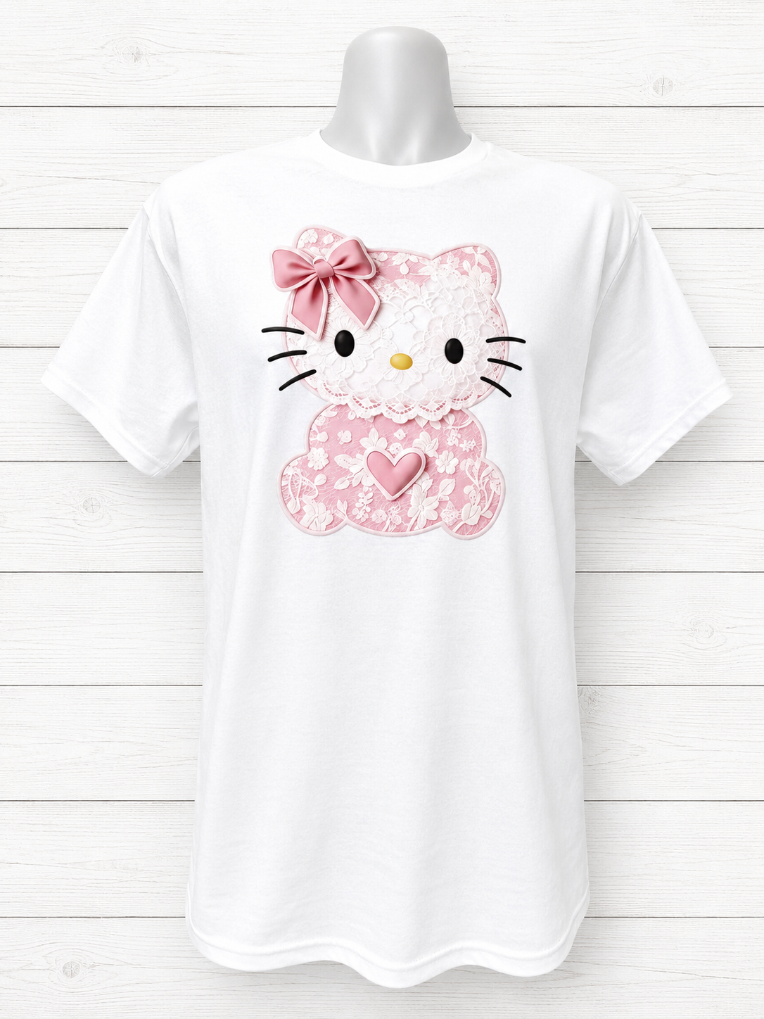 Custom Graphic T-Shirt-Hello Kitty pink design