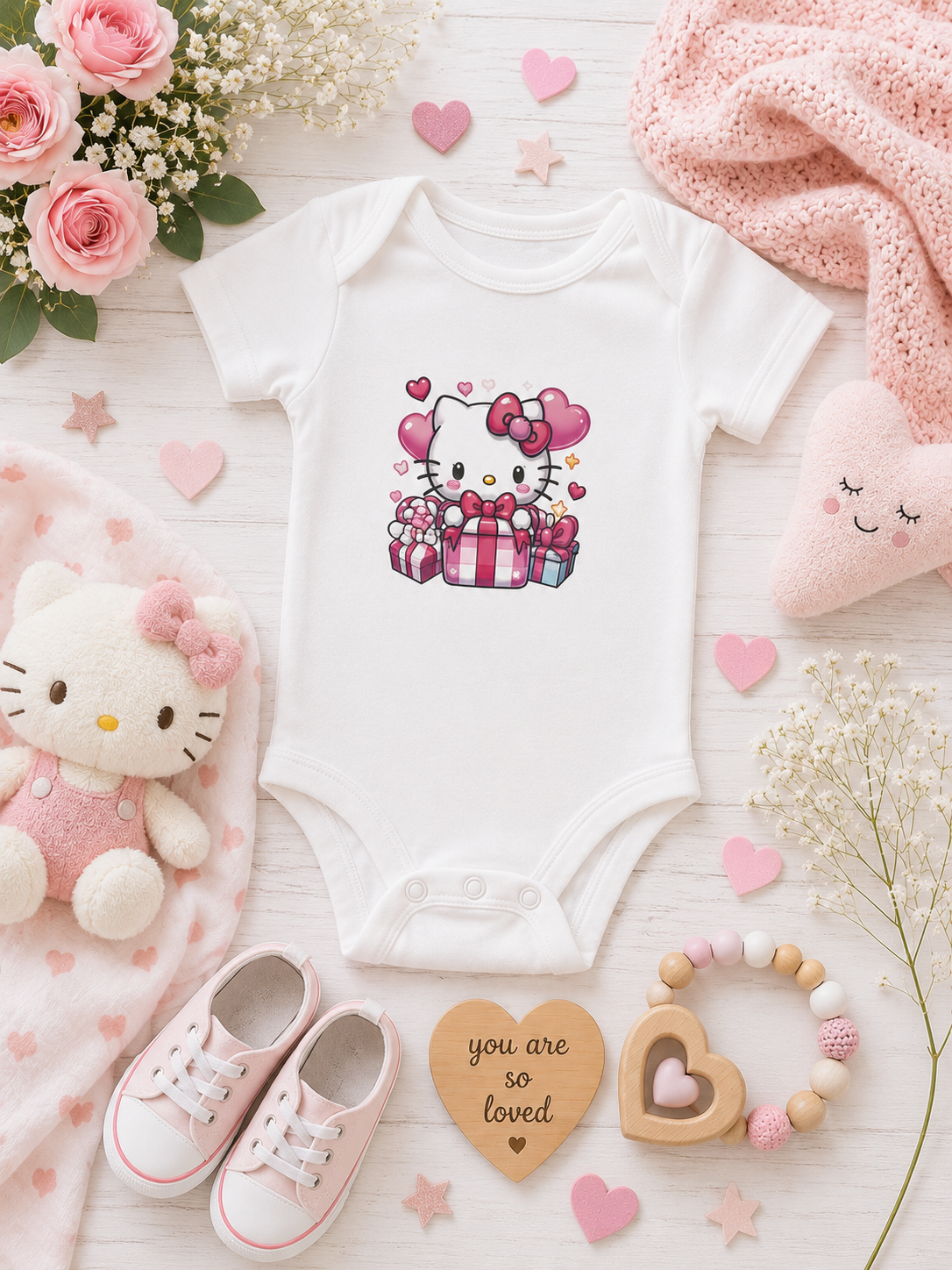 Custom Baby Bodysuit-Hello Kitty