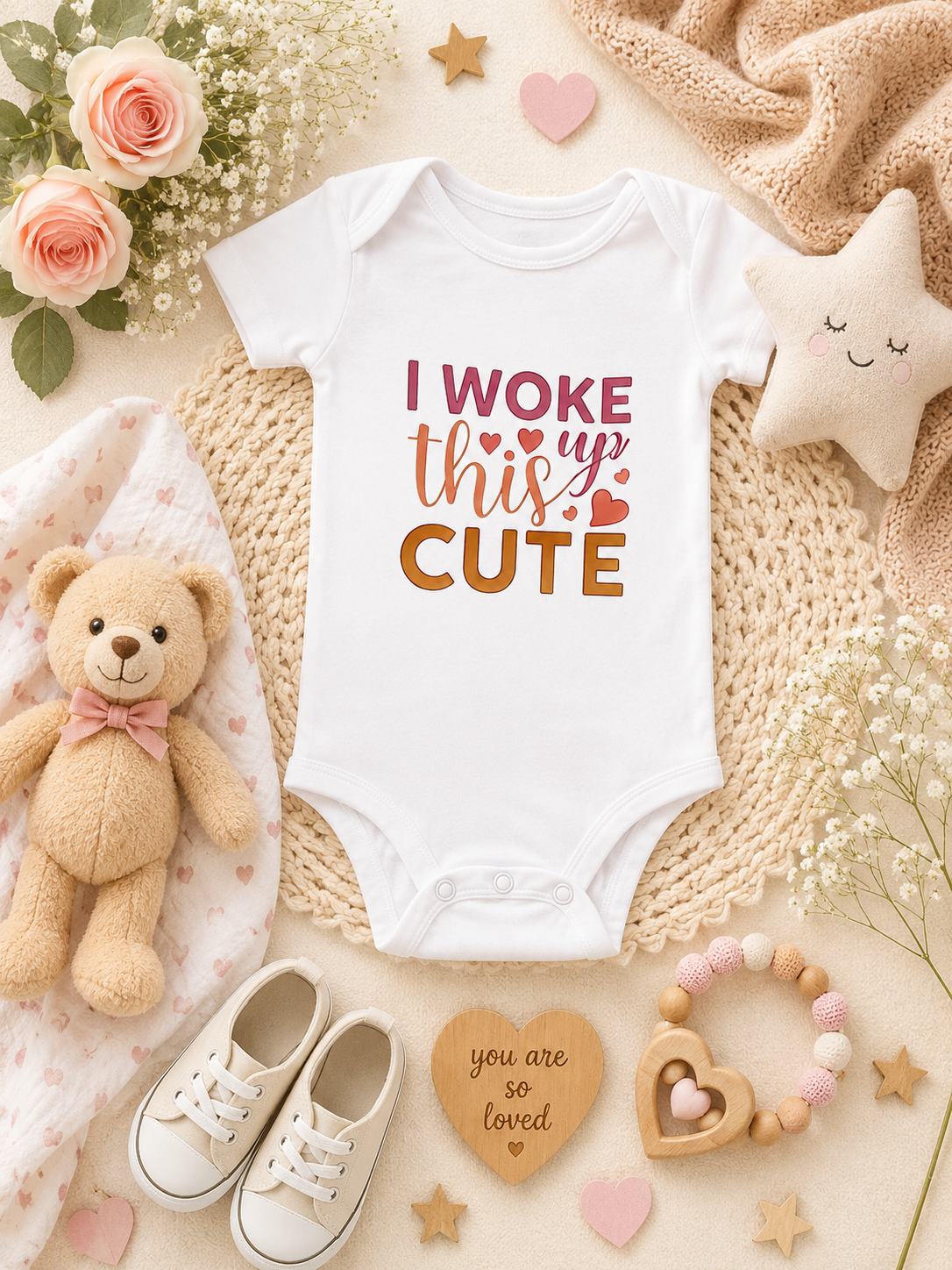 Custom Baby Bodysuit-I Woke this cute