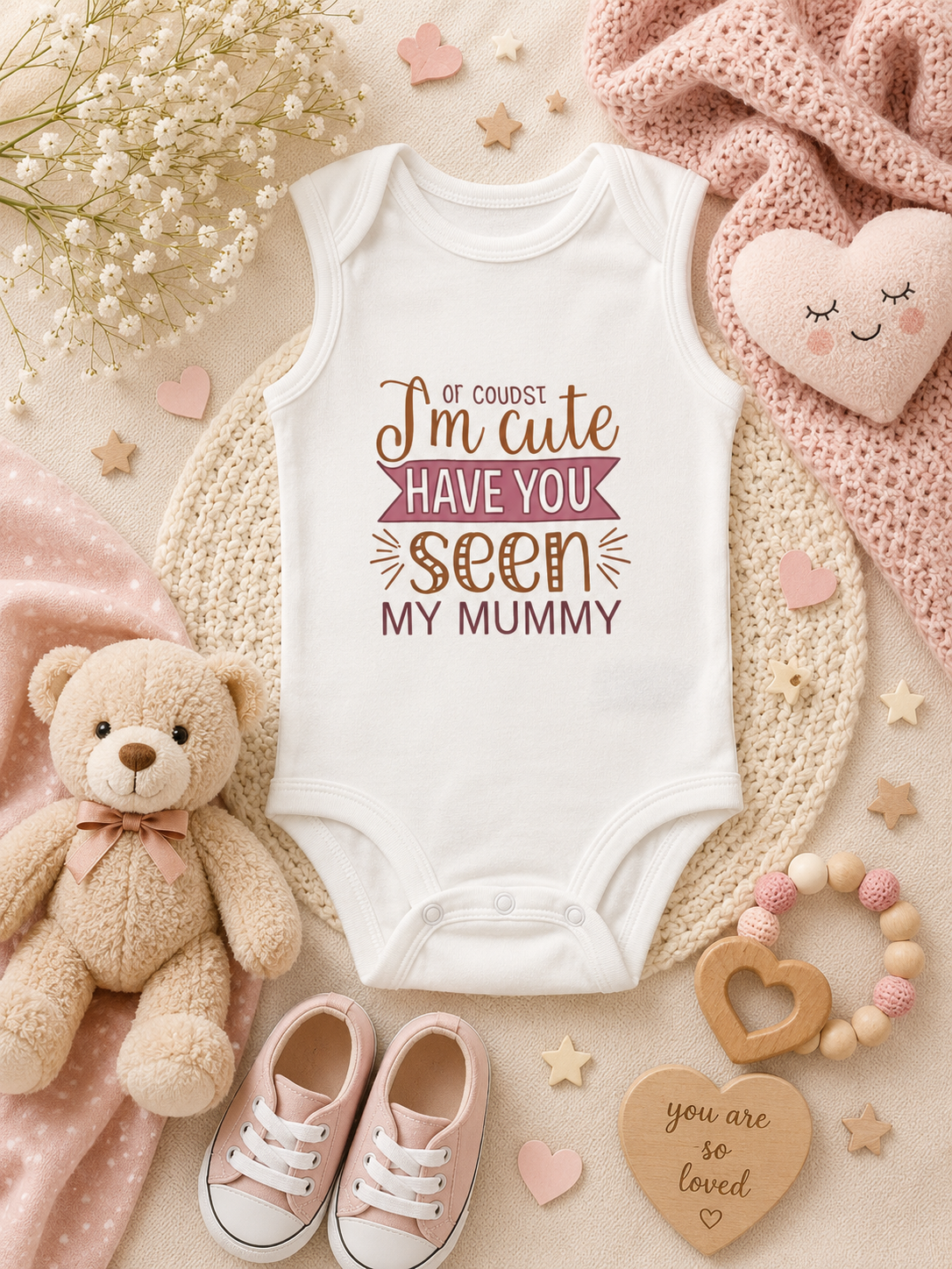 Custom Baby Bodysuit- (I'm Cute Have You seen my Mummy)