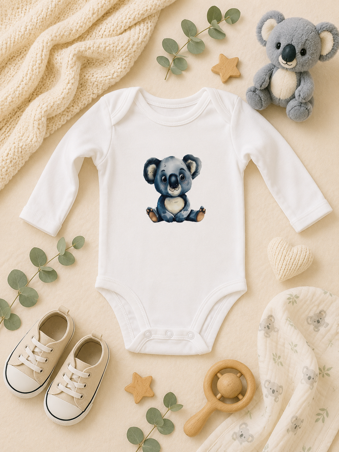 Custom Baby Bodysuit-koala-design