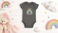 Custom Baby Bodysuit-a rainbow and two clouds