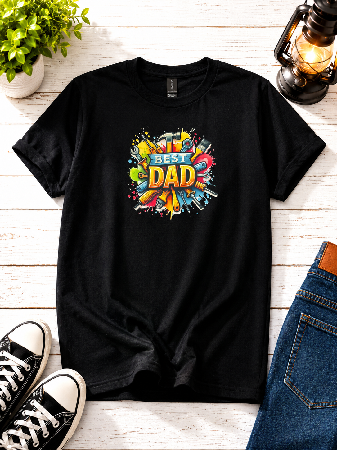 Custom Graphic T-Shirt "BEST DAD" tool design.