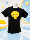 Custom Unisex T-shirt-with an "I'm watching you" emoji design.