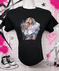 Custom Graphic T-Shirt- featuring a "Hot Mess" girl design; available in gray backgrounds.