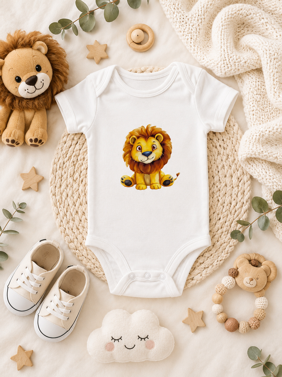 Custom Baby Bodysuit- baby lion