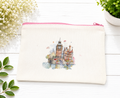 Custom Canvas Pencil-London design,  pink zipper