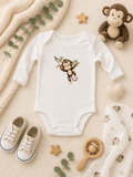 Custom Baby Bodysuit- brown monkey