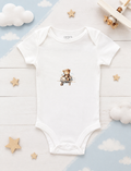 Custom Baby Bodysuit-bear an airplane