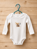 Custom Baby Bodysuit- teddy bear with two balloons