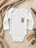 Custom Baby Bodysuit-bear with a hoodie