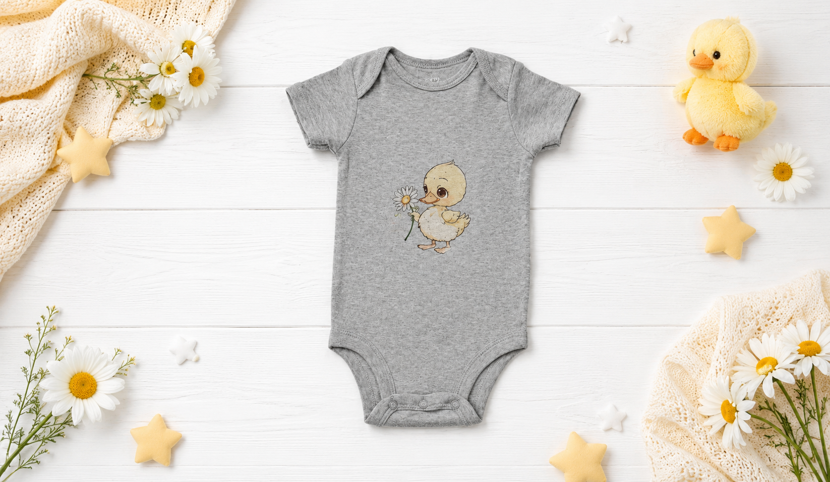 Custom Baby Bodysuit-baby duck