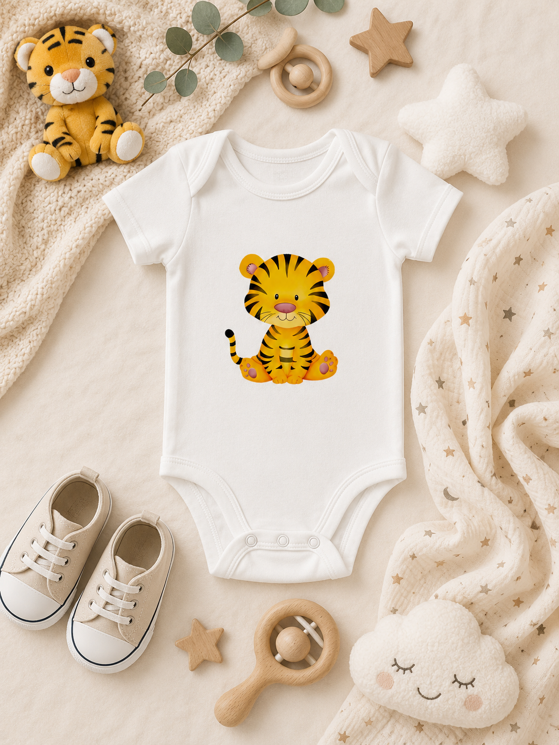 Custom Baby Bodysuit-baby tiger